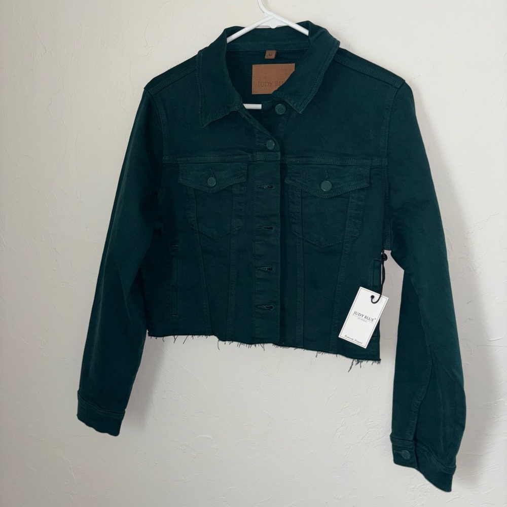 Women's Dark Green Denim Jacket